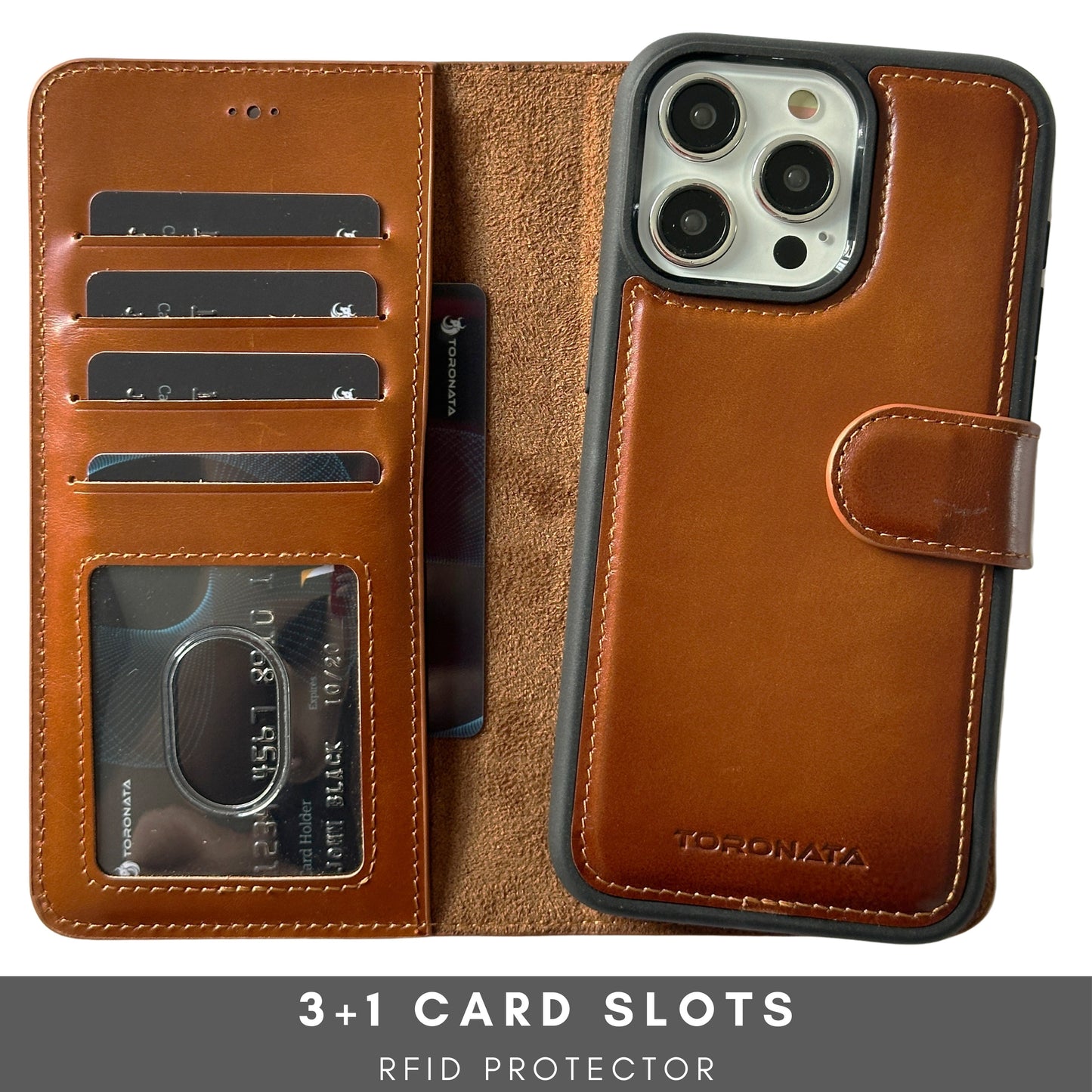 Vegas Premium Leather iPhone 15 Plus Wallet Case with MagSafe | Detachable RFID Blocking Luxury Wallet-2